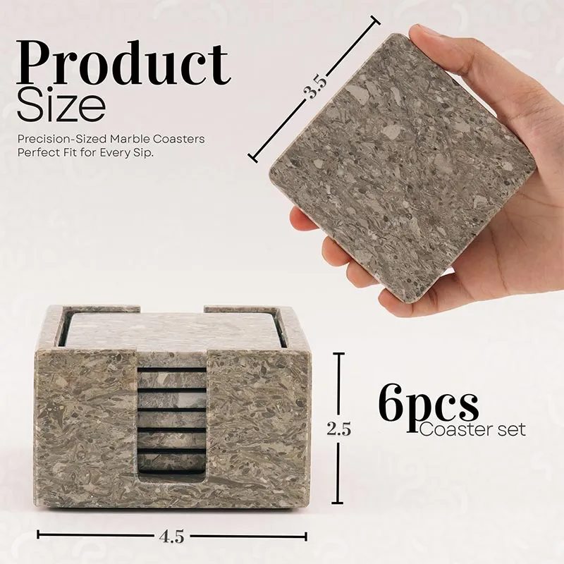 Full Square Coaster Set with Holder