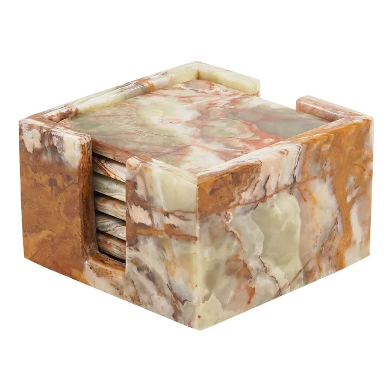 Full Square Coaster Set with Holder