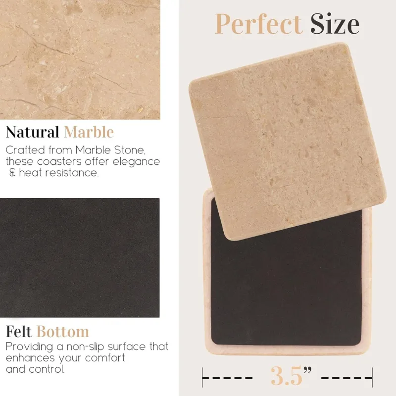 Full Square Coaster Set with Holder