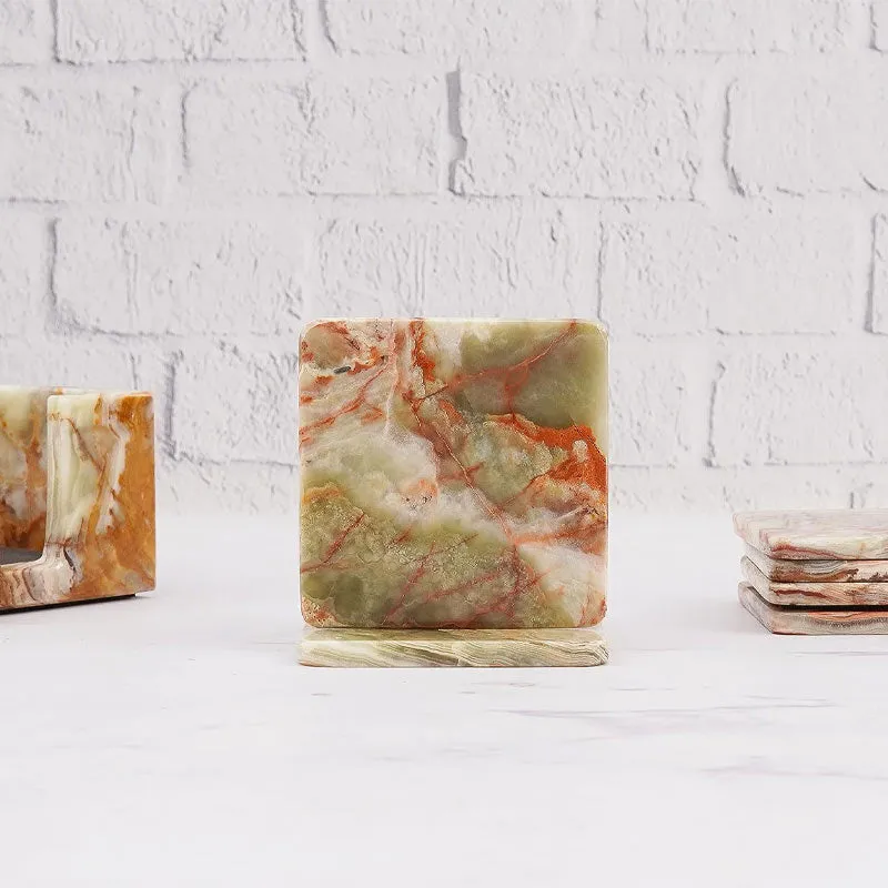 Full Square Coaster Set with Holder