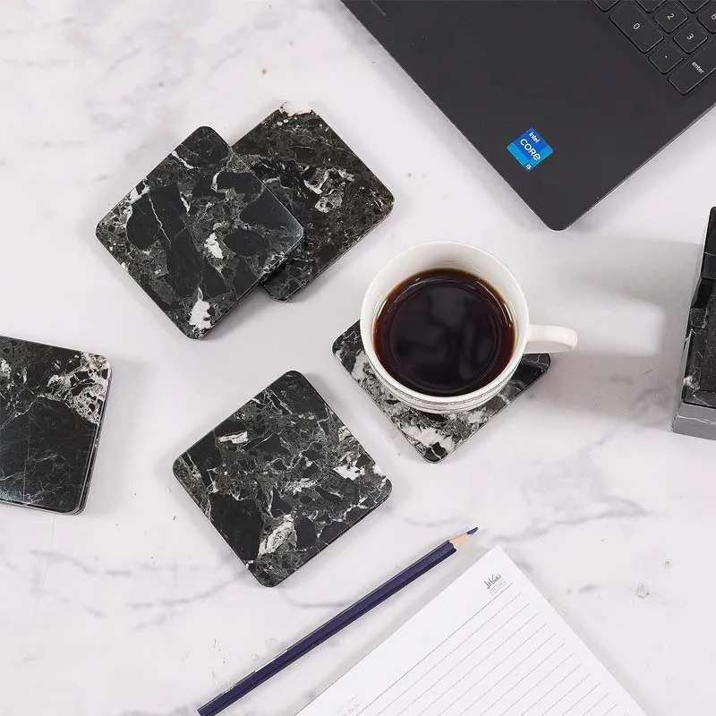 Full Square Coaster Set with Holder