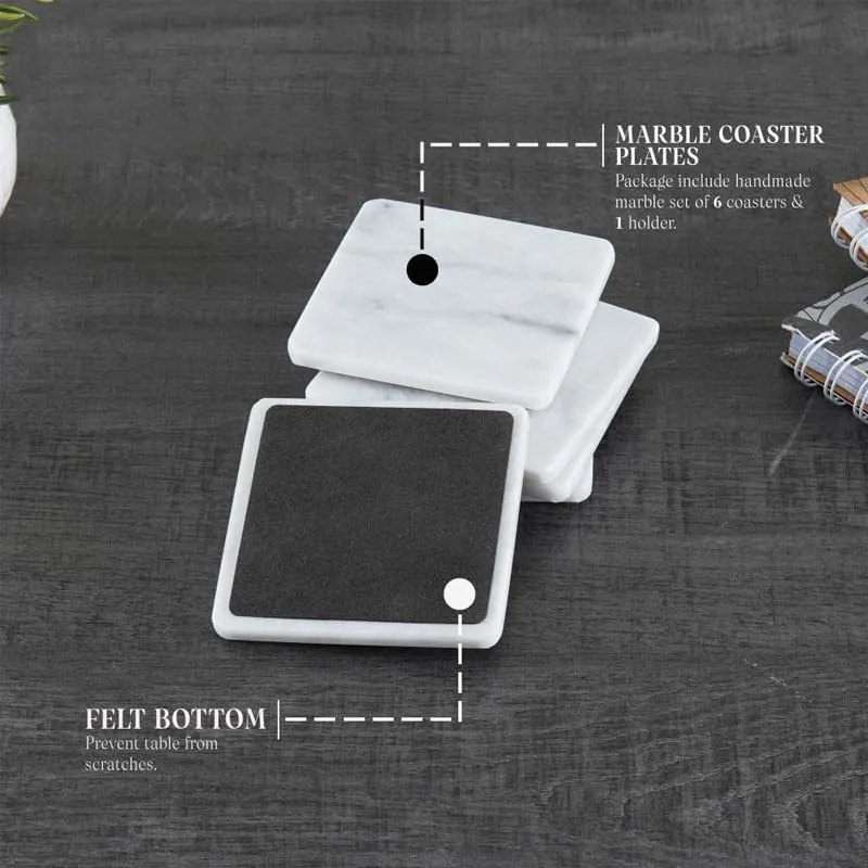 Full Square Coaster Set with Holder