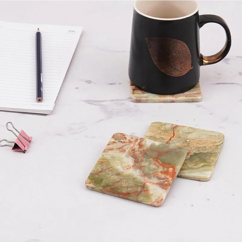 Full Square Coaster Set with Holder