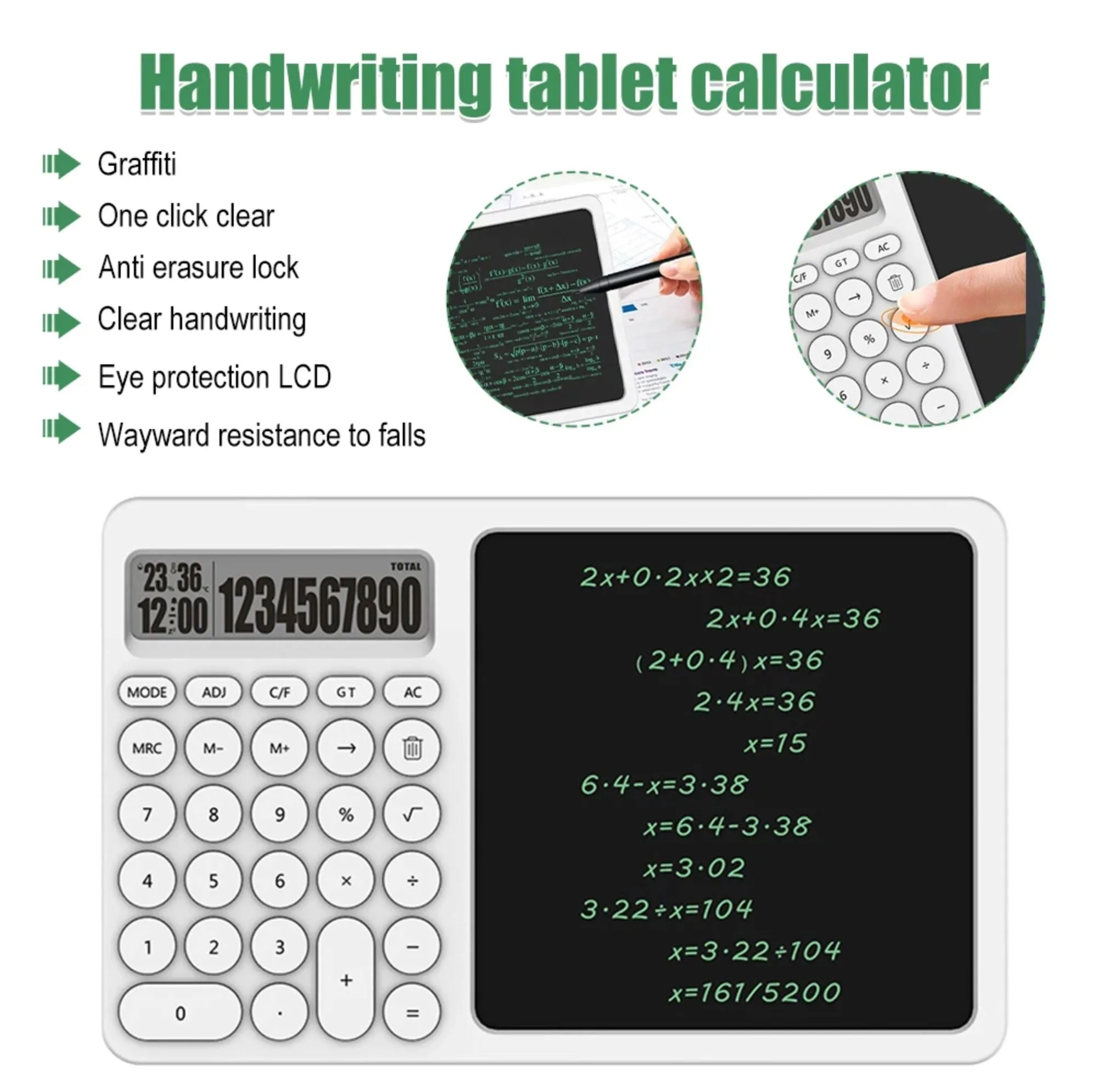 Furper 2 in 1 Business Calculator with Writing Note Pad Board