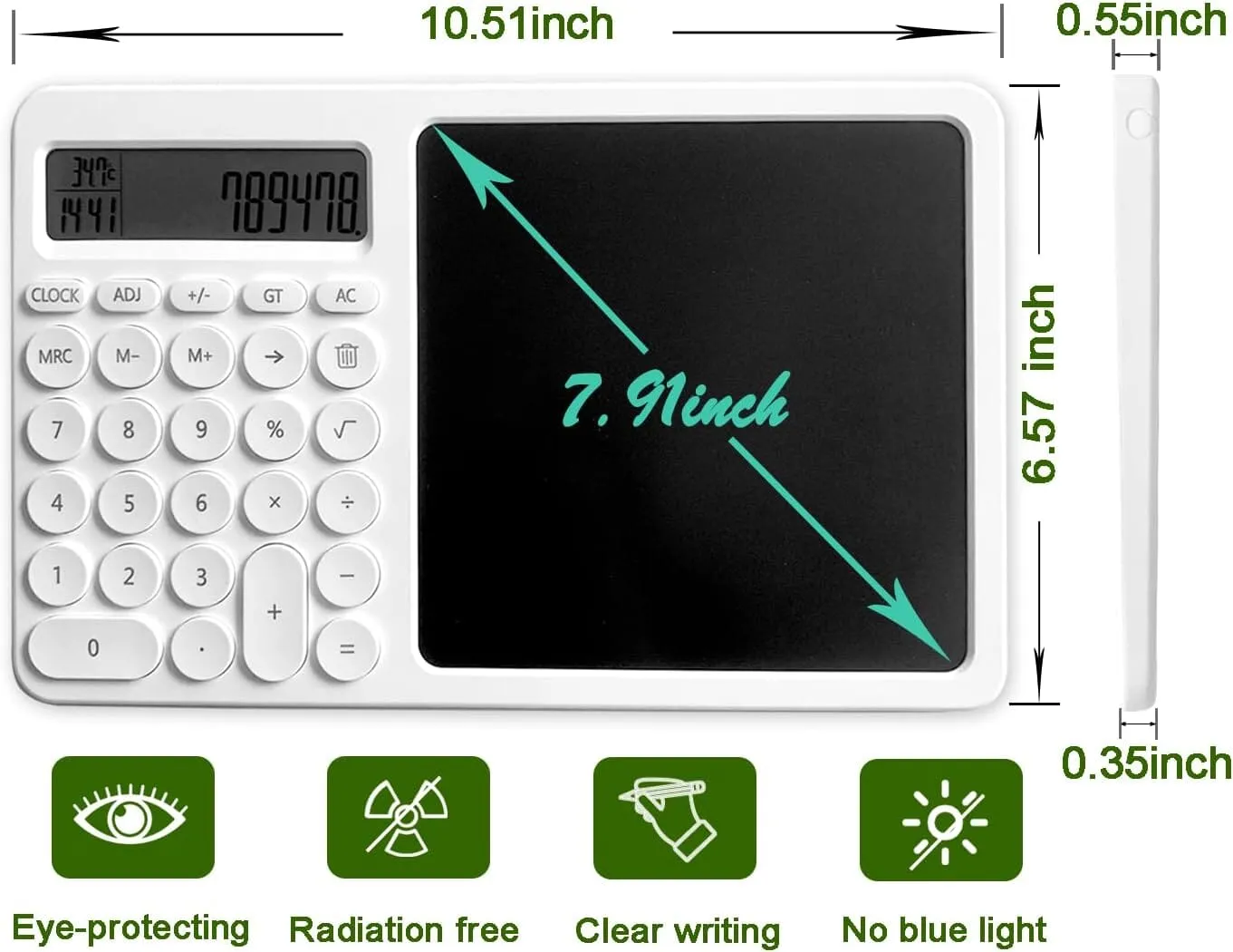 Furper 2 in 1 Business Calculator with Writing Note Pad Board