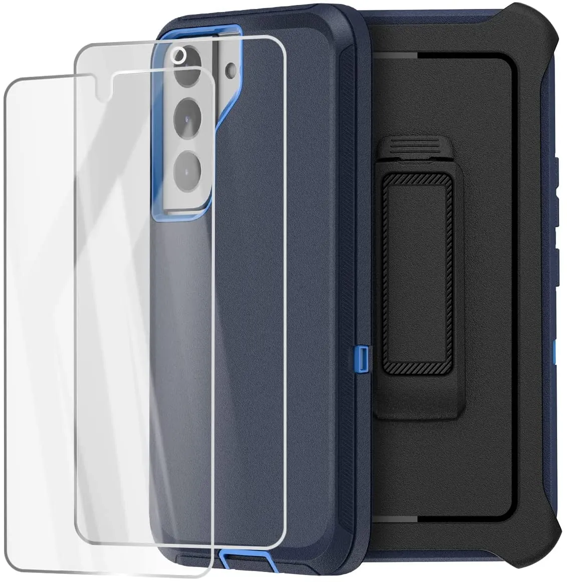 Galaxy S22  Heavy Duty Drop Protection Full Body Rugged Shockproof DustProof Military Grade Holster Case with Belt Clip and Screen Protector