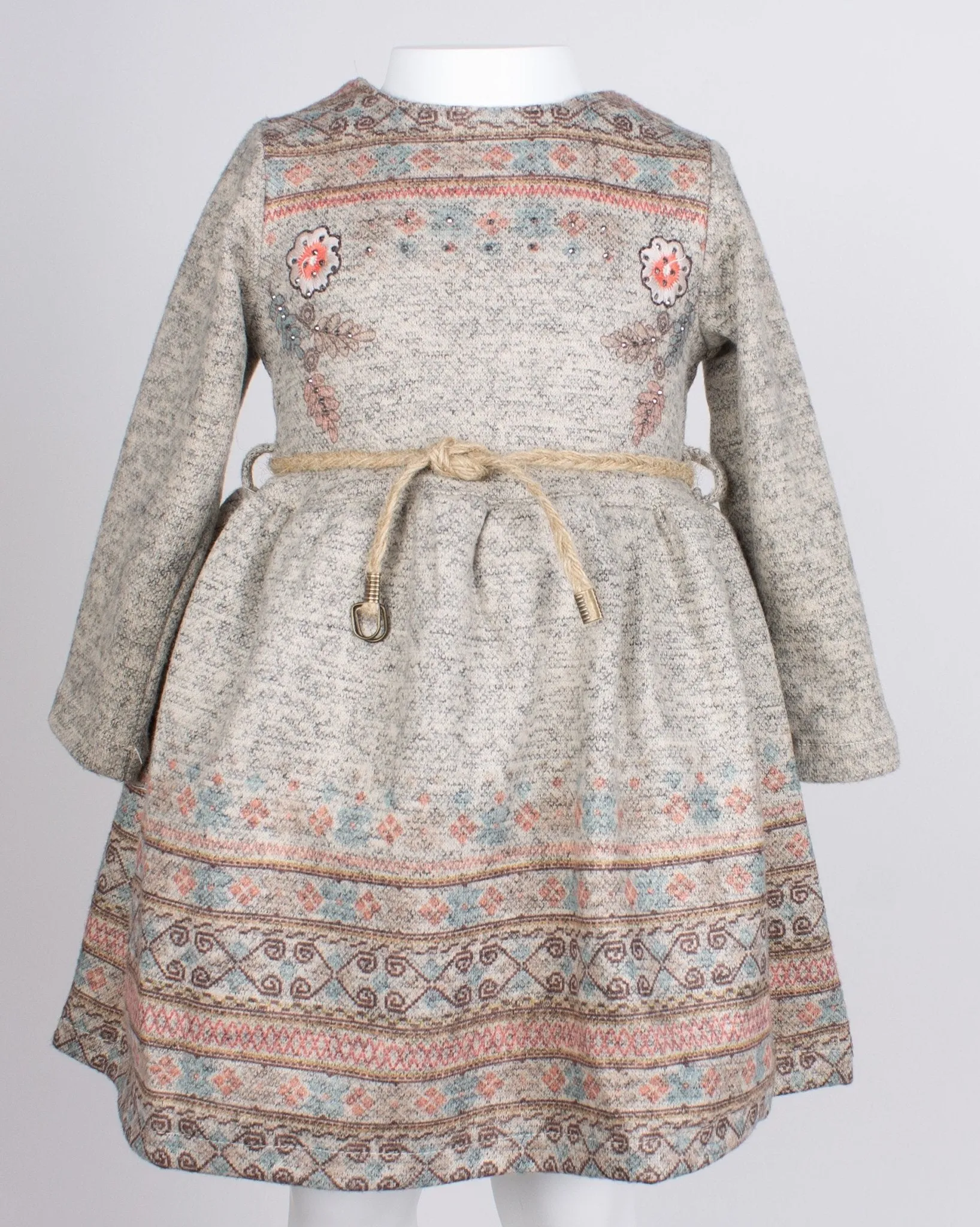 Girls Brown Dress Long Sleeves