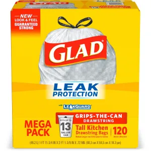 Glad ForceFlex Tall Kitchen Drawstring Trash Bags