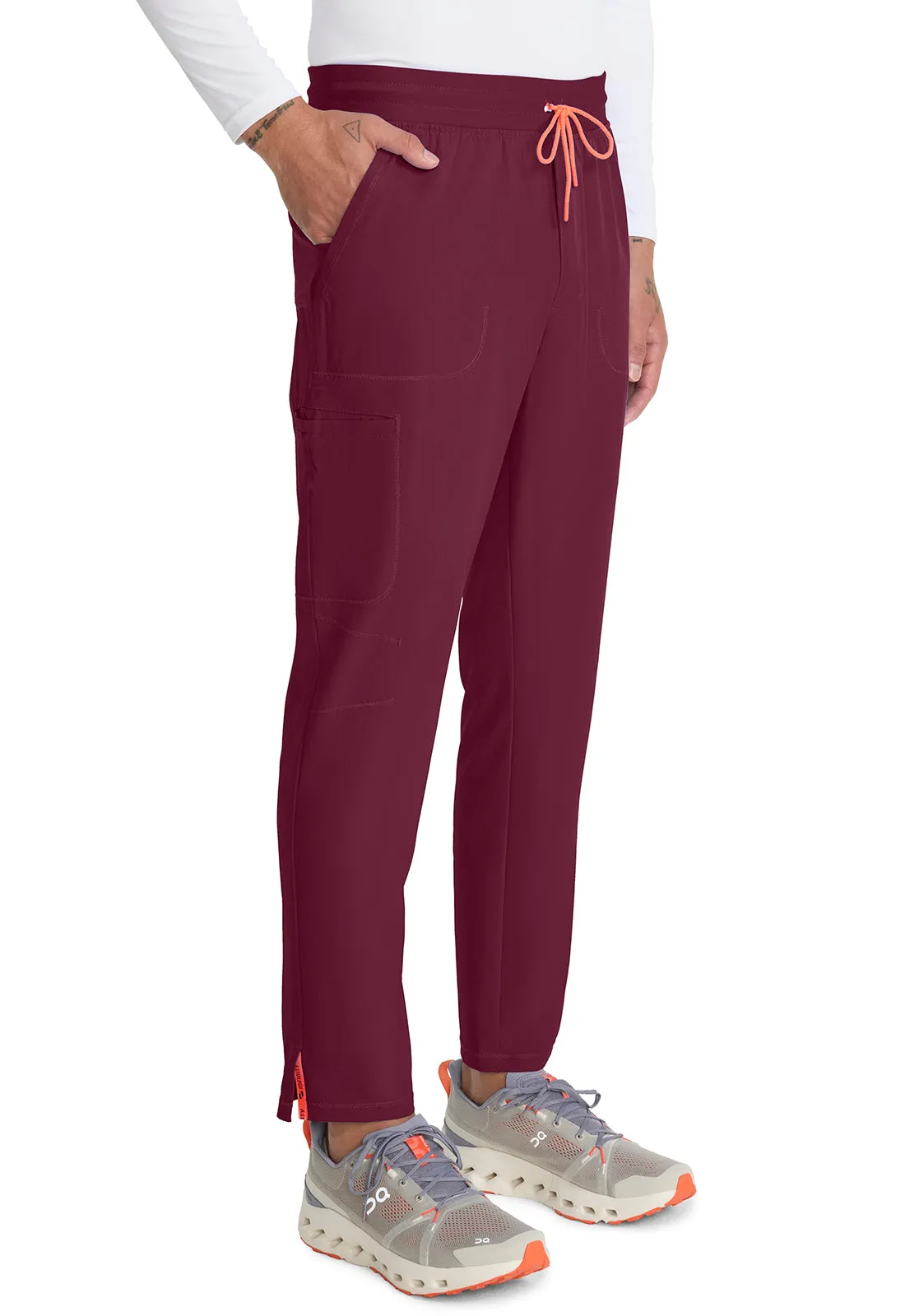GNR8 IN200A Men's Drawstring Straight Leg Pants Wine