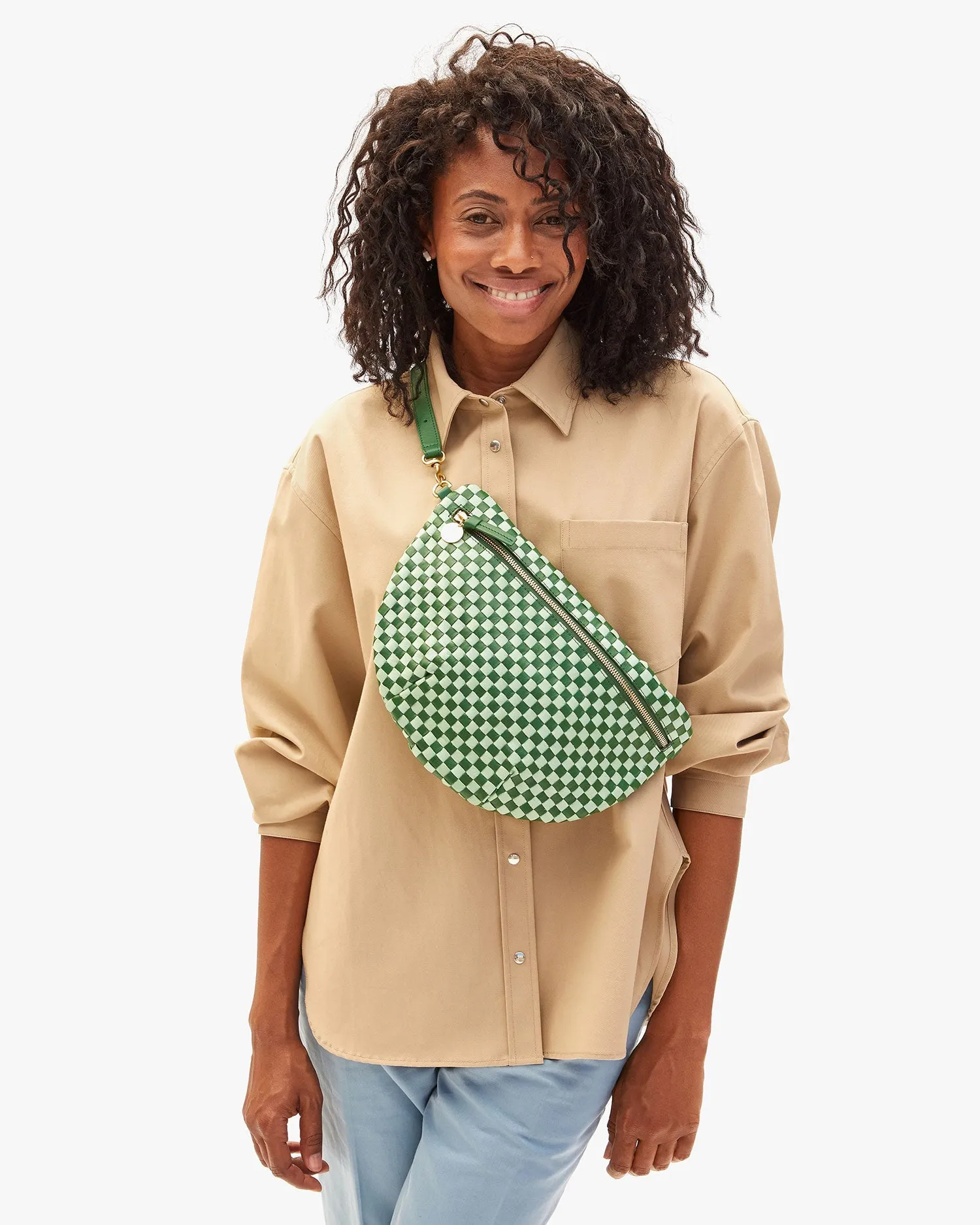 Grande Fanny - Fern & Mist Woven Checker