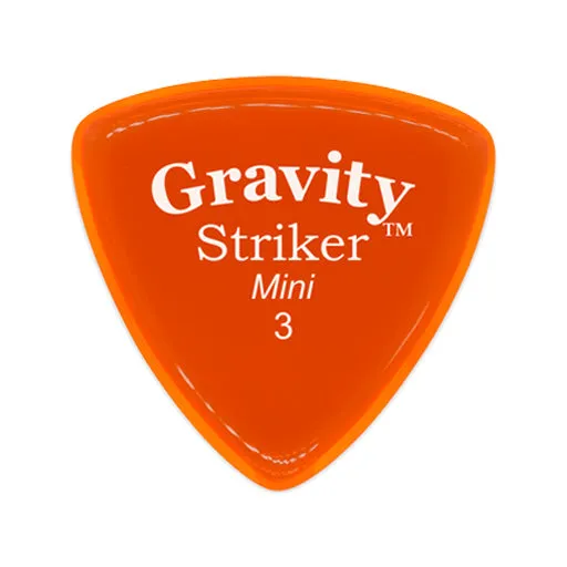 Gravity Striker Mini 3.0mm Guitar Pick, Polished Orange