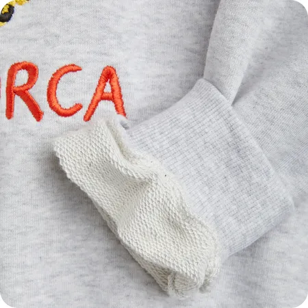 Grey Embroidered Parrot Jumper
