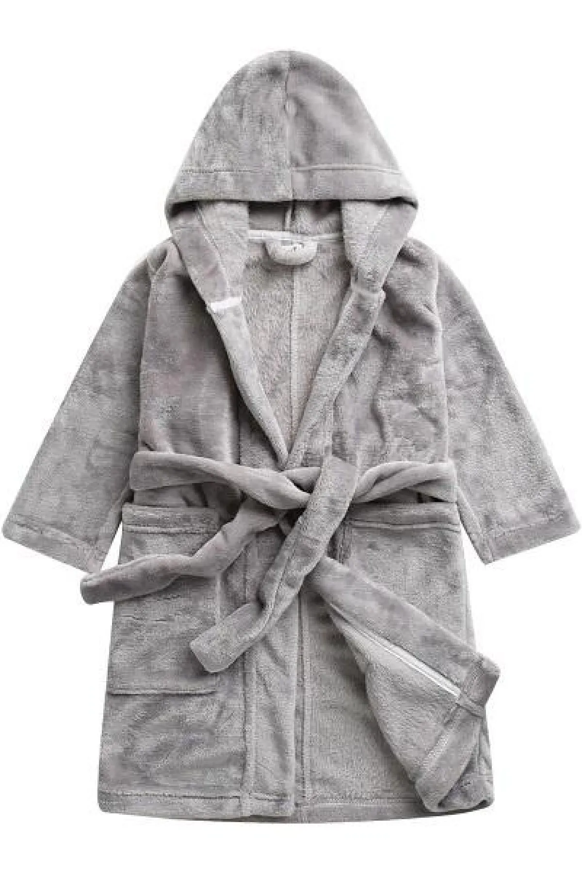 Grey Super Soft Hooded Robe - Boys & Girls