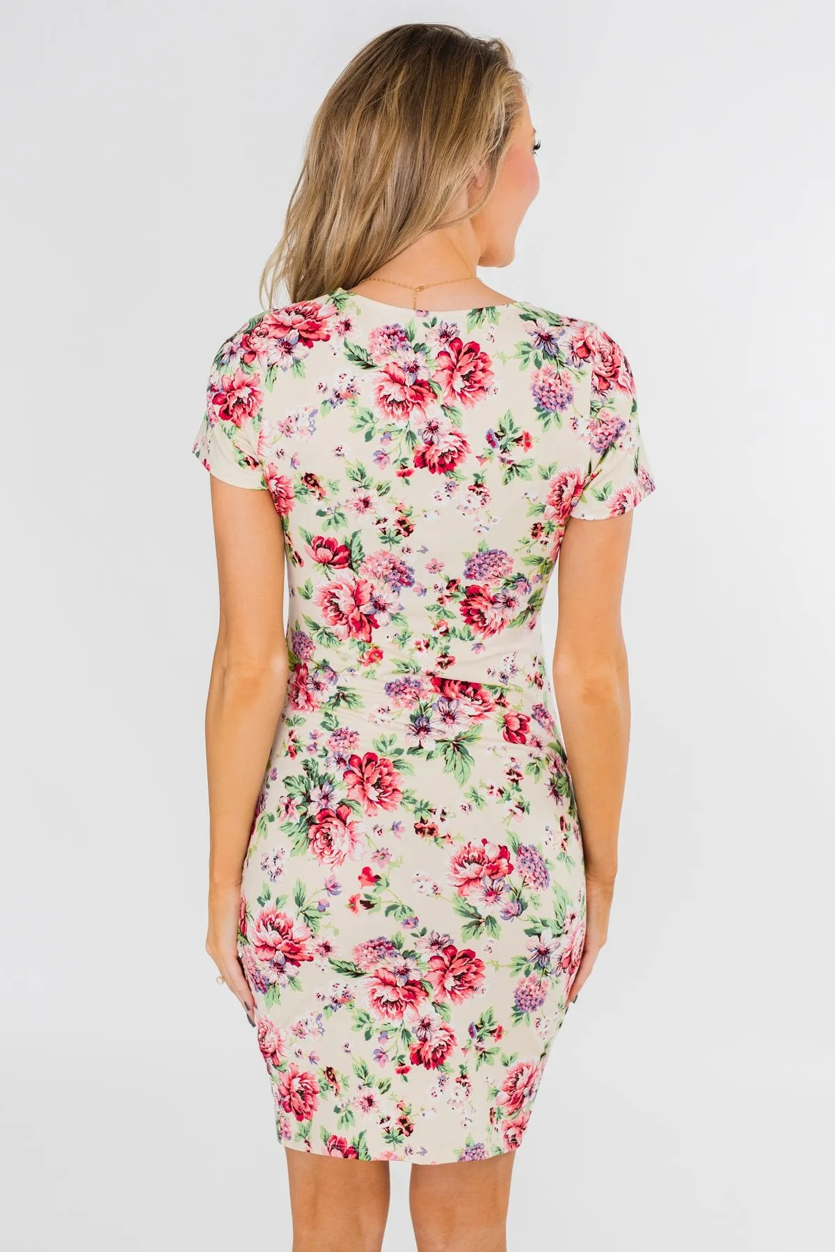 Growing In Love Floral Dress- Ivory