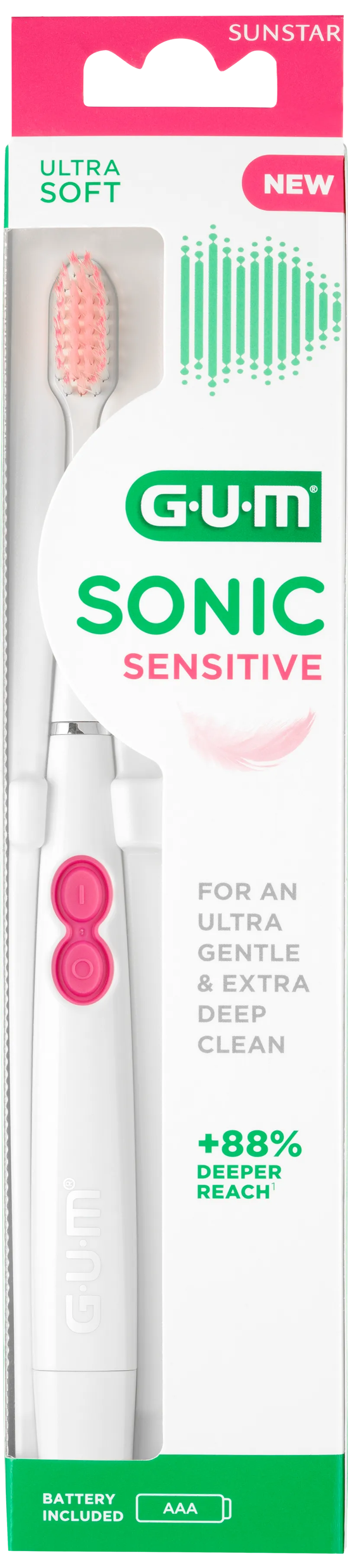 G.U.M: SONIC SENSITIVE BATTERY TOOTHBRUSH