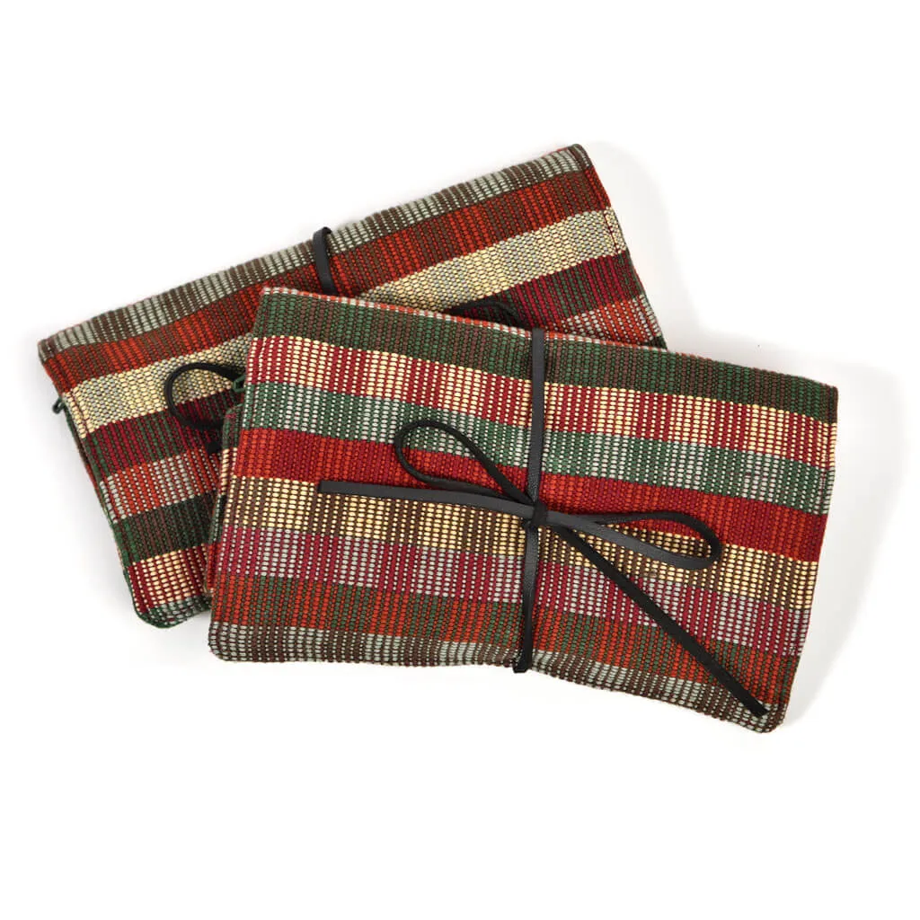 Hand Woven Mini Jewelry Roll | Forest Cuadritos