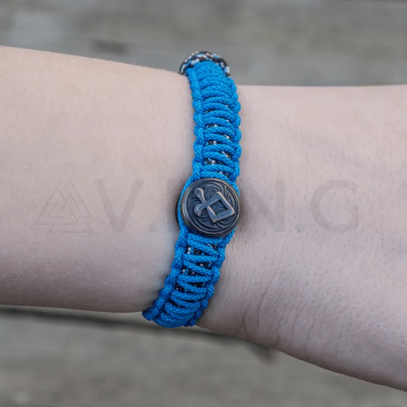Handcrafted Viking Axe Paracord Bracelet Ruthenium
