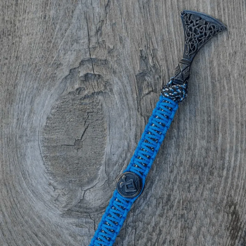 Handcrafted Viking Axe Paracord Bracelet Ruthenium