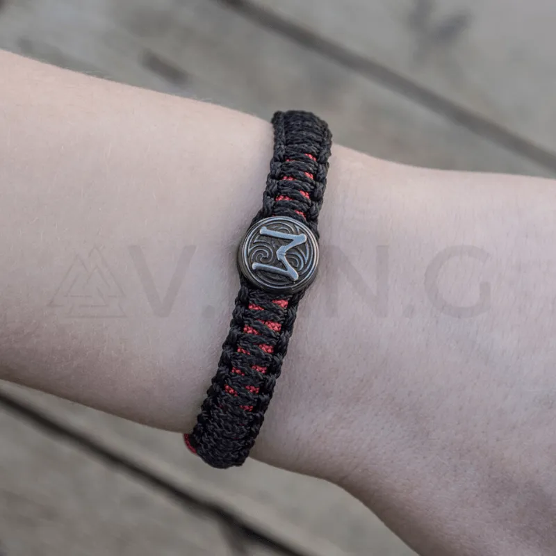 Handcrafted Viking Axe Paracord Bracelet Ruthenium