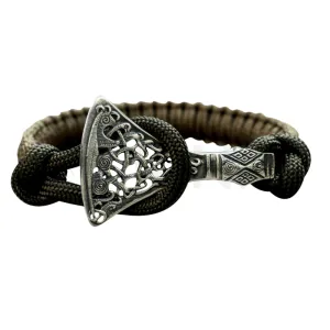 Handcrafted Viking Axe Paracord Bracelet Sterling Silver