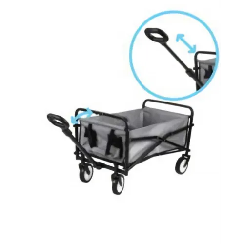Heavy Duty INTEXCA Mini Foldable Multi-Function Wagon for Shopping, Travel, Etc | Grey