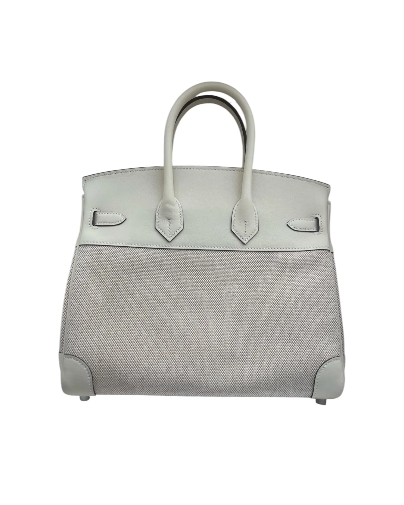 Hermès Birkin 25 Toile Nata Swift Palladium Hardware Pristine Condition - Full Set