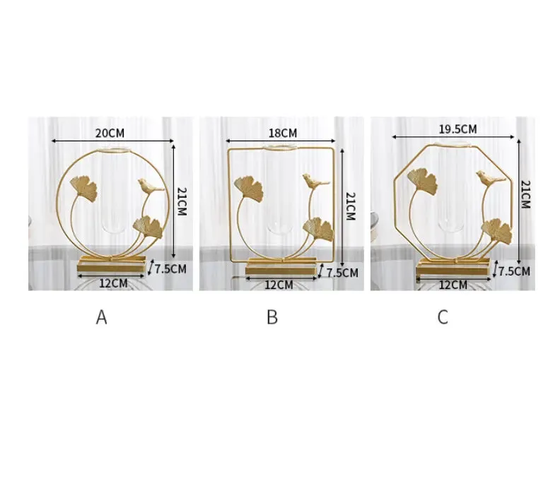 High Quality Firm Metal Frame Mini Glass Vases