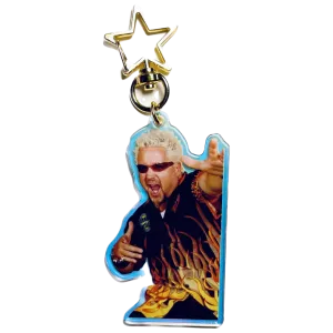 Holographic Flavortown Guy Fieri Acrylic Keychain