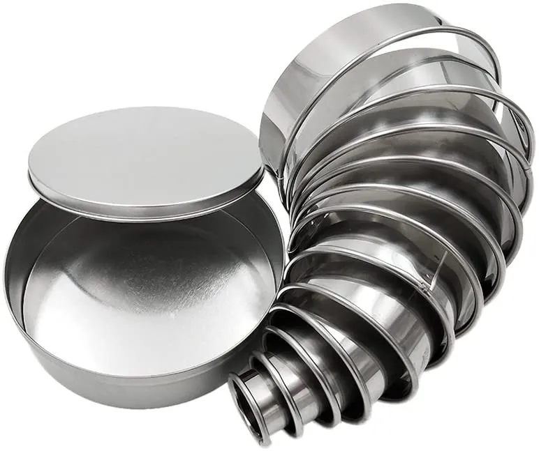 Homy Feel Round Cookie Biscuit Cutter Set 12 Circle Pastry Donut Doughnut Cutter Set Round Cookie Cutters Circle Baking Metal Ring Molds