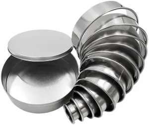 Homy Feel Round Cookie Biscuit Cutter Set 12 Circle Pastry Donut Doughnut Cutter Set Round Cookie Cutters Circle Baking Metal Ring Molds