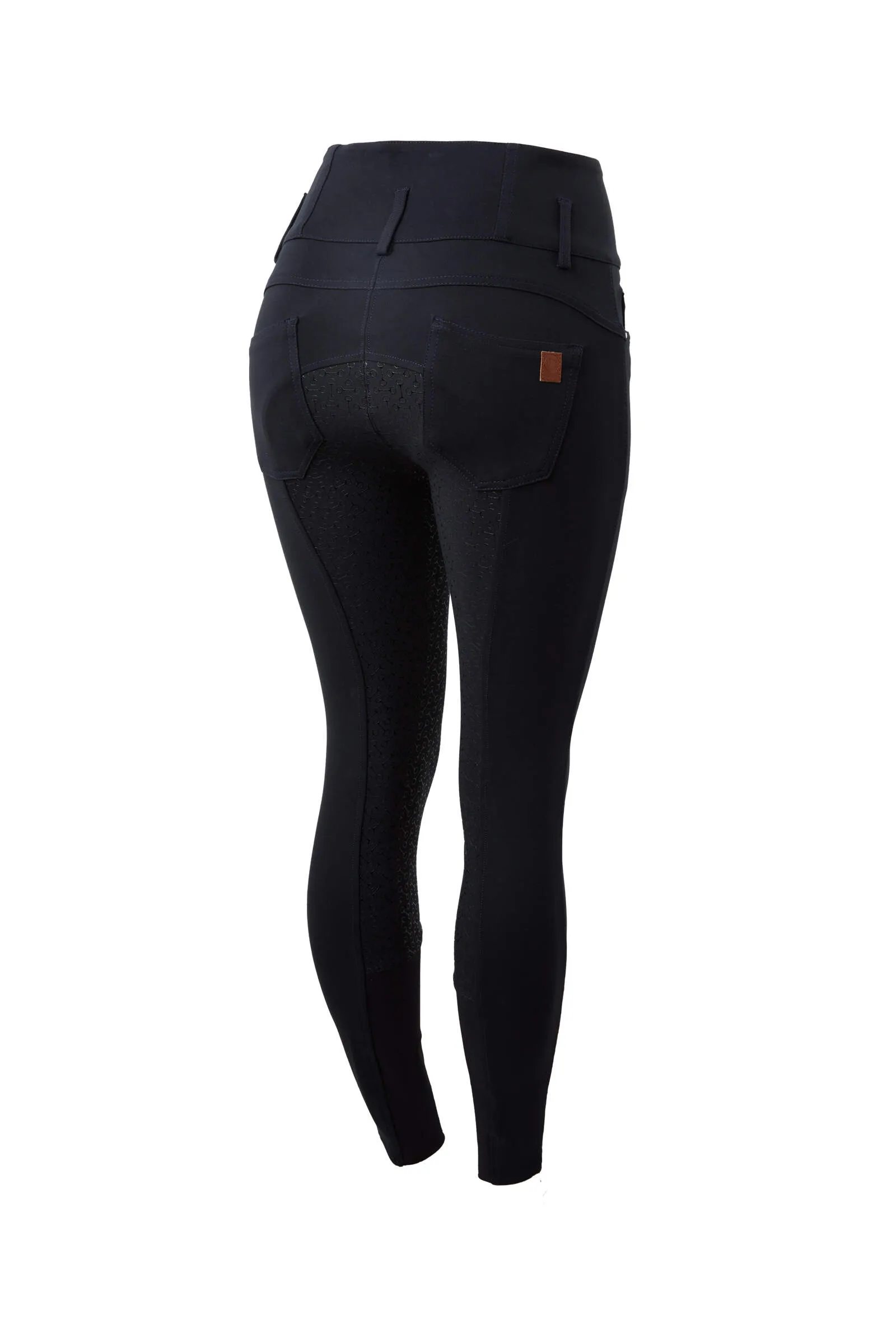 Horze Tara Ladies High-Waist Gel Seat Breeches (Navy)