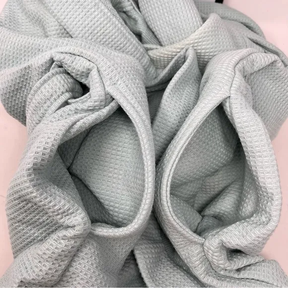 Hotel Collection Turkish Cotton Waffle Knit Maxi Bath Robe Pale Blue Size L Soft