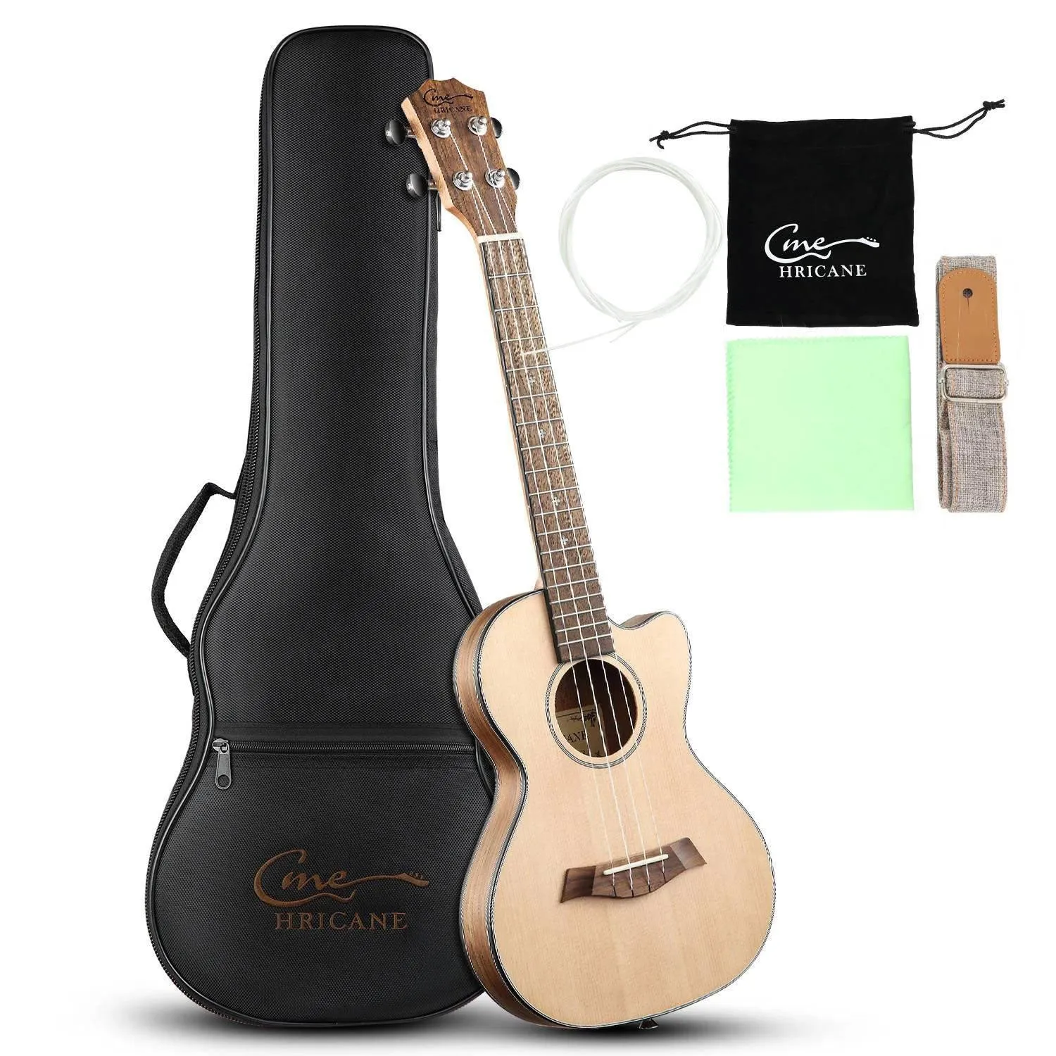 HRICANE Ukulele Slim tenor Solid walnut ukulele