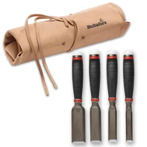 Hultafors | Heavy-Duty Chisel Set & Leather Roll (40, 32, 25, 20mm)