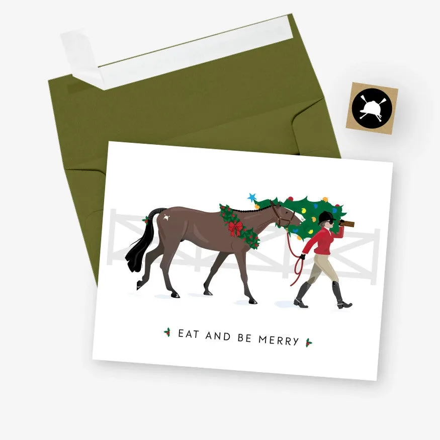 Hunt Seat Paper Co Eat   Be Merry Christmas Card