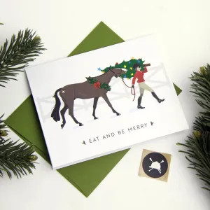 Hunt Seat Paper Co Eat   Be Merry Christmas Card
