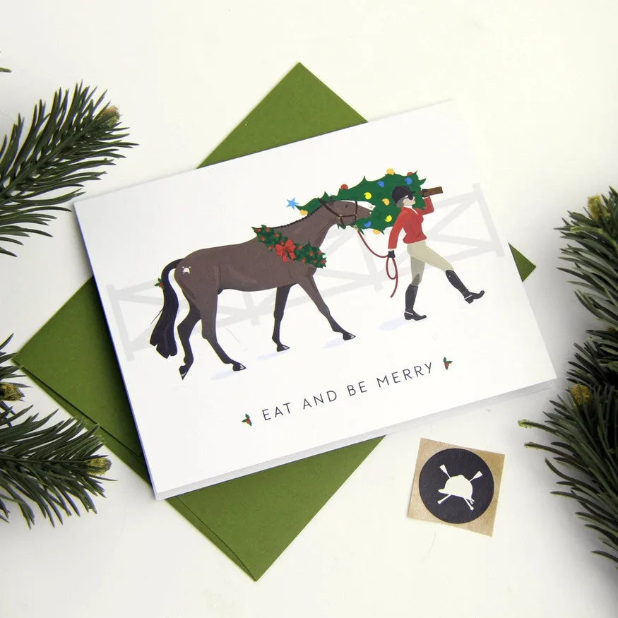 Hunt Seat Paper Co Eat   Be Merry Christmas Card