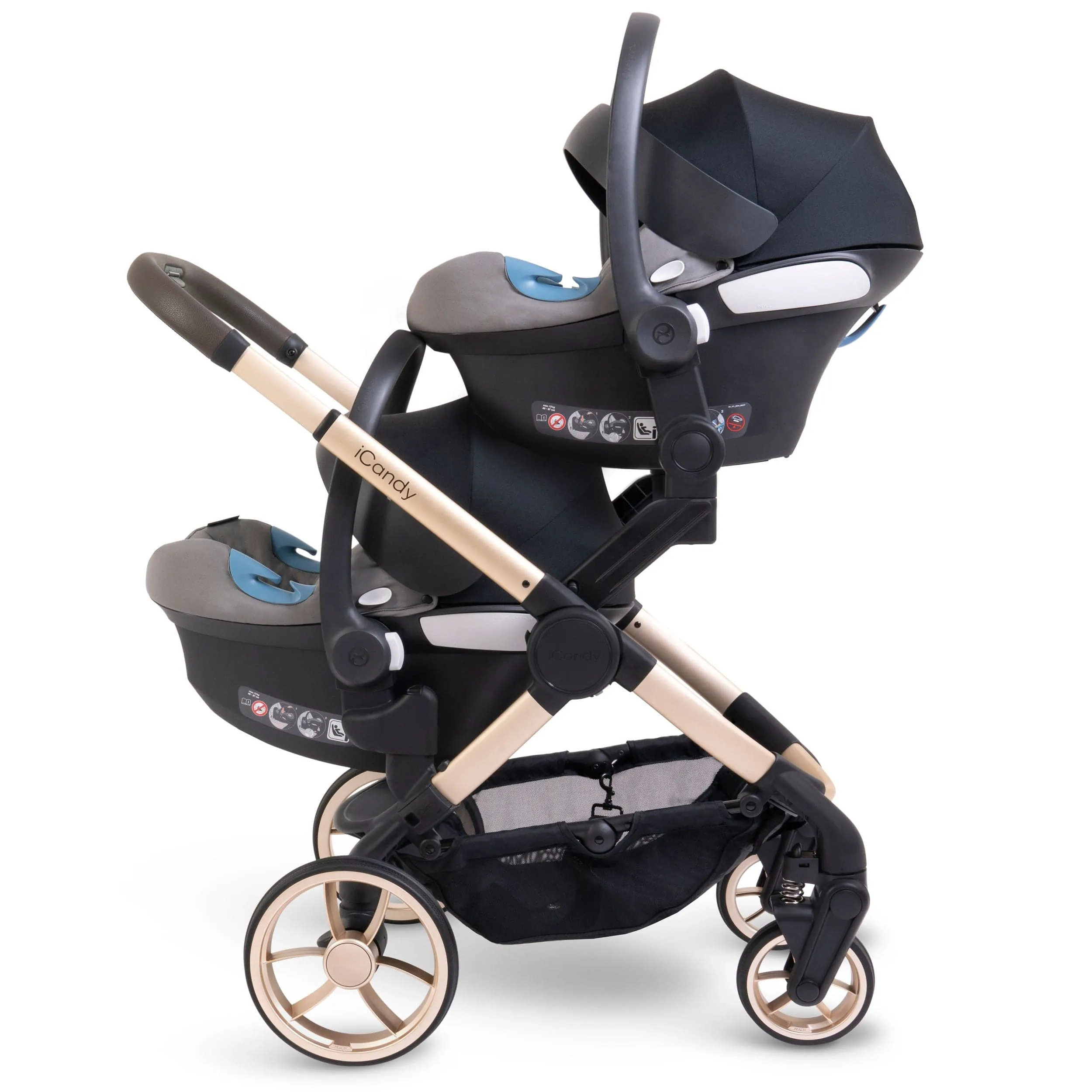 iCandy Peach 7 Twin Complete Maxi-Cosi Travel System in Biscotti
