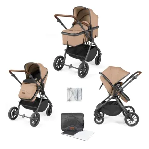 Ickle Bubba Cosmo 2 in 1 Plus Carrycot & Pushchair - Gun metal/Desert