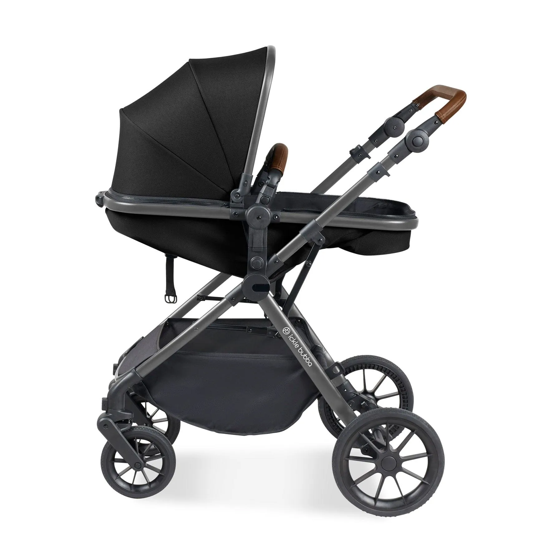 Ickle Bubba Cosmo 2 in 1 Plus Carrycot & Pushchair in Gun metal/Black