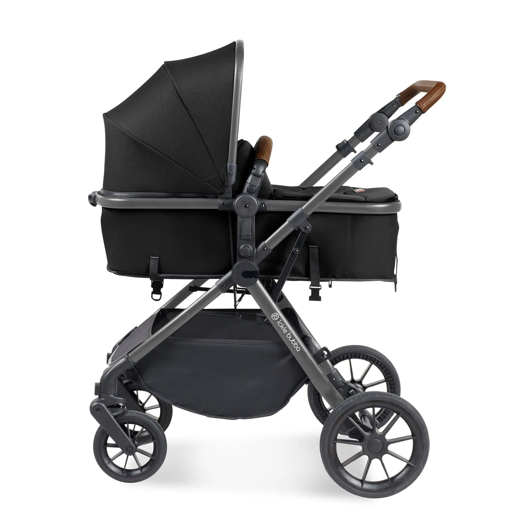 Ickle Bubba Cosmo 2 in 1 Plus Carrycot & Pushchair in Gun metal/Black