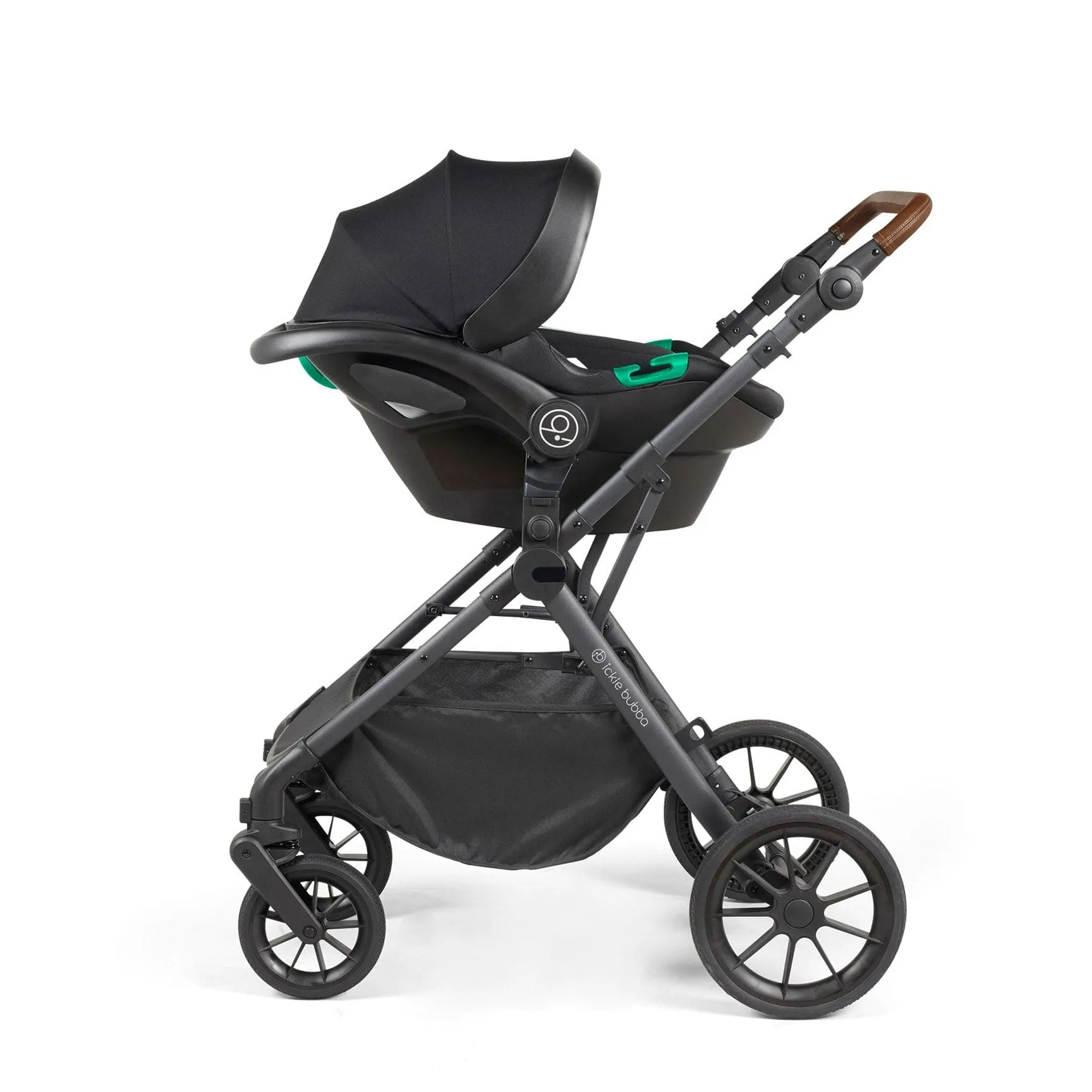 Ickle Bubba Cosmo All-in-One I-Size Travel System with Isofix Base - Black/Graphite Grey