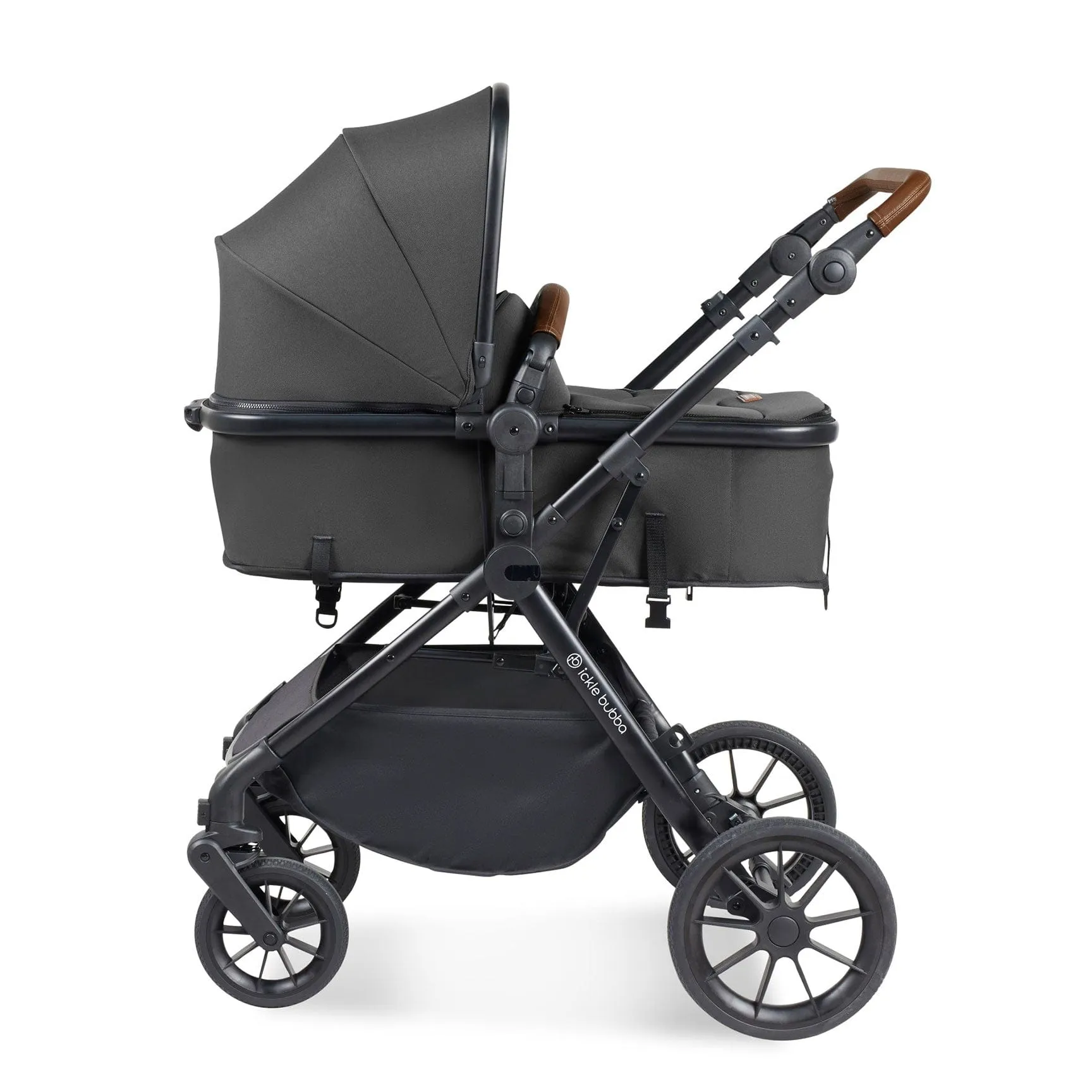 Ickle Bubba Cosmo All-in-One I-Size Travel System with Isofix Base - Black/Graphite Grey