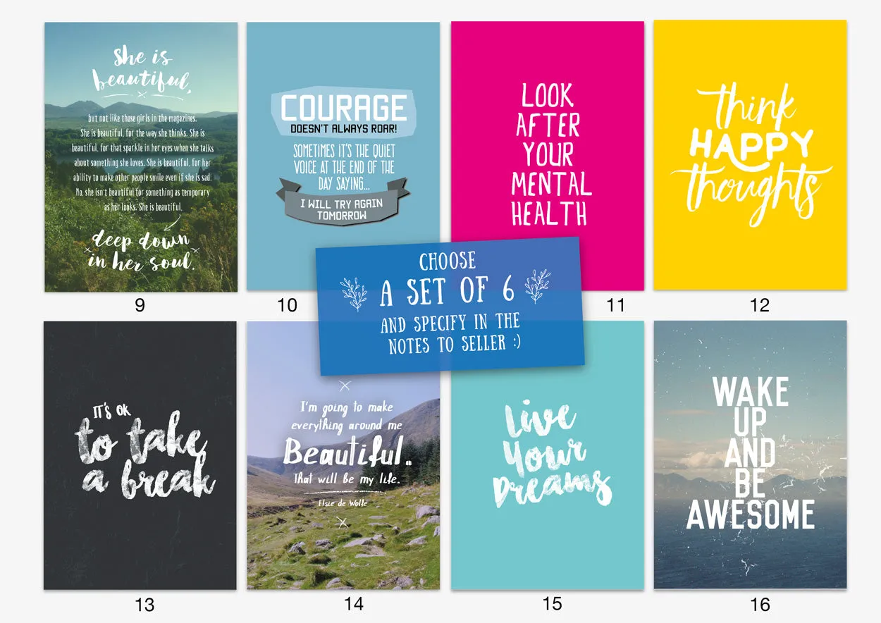 Inspirational Quote Postcard Set | Encouraging Postcards