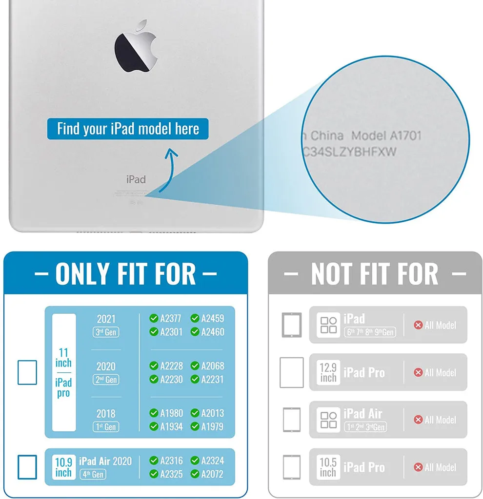 iPad Air 4 Air 5 10.9' & Pro 11' 2021/2022 Keyboard Case