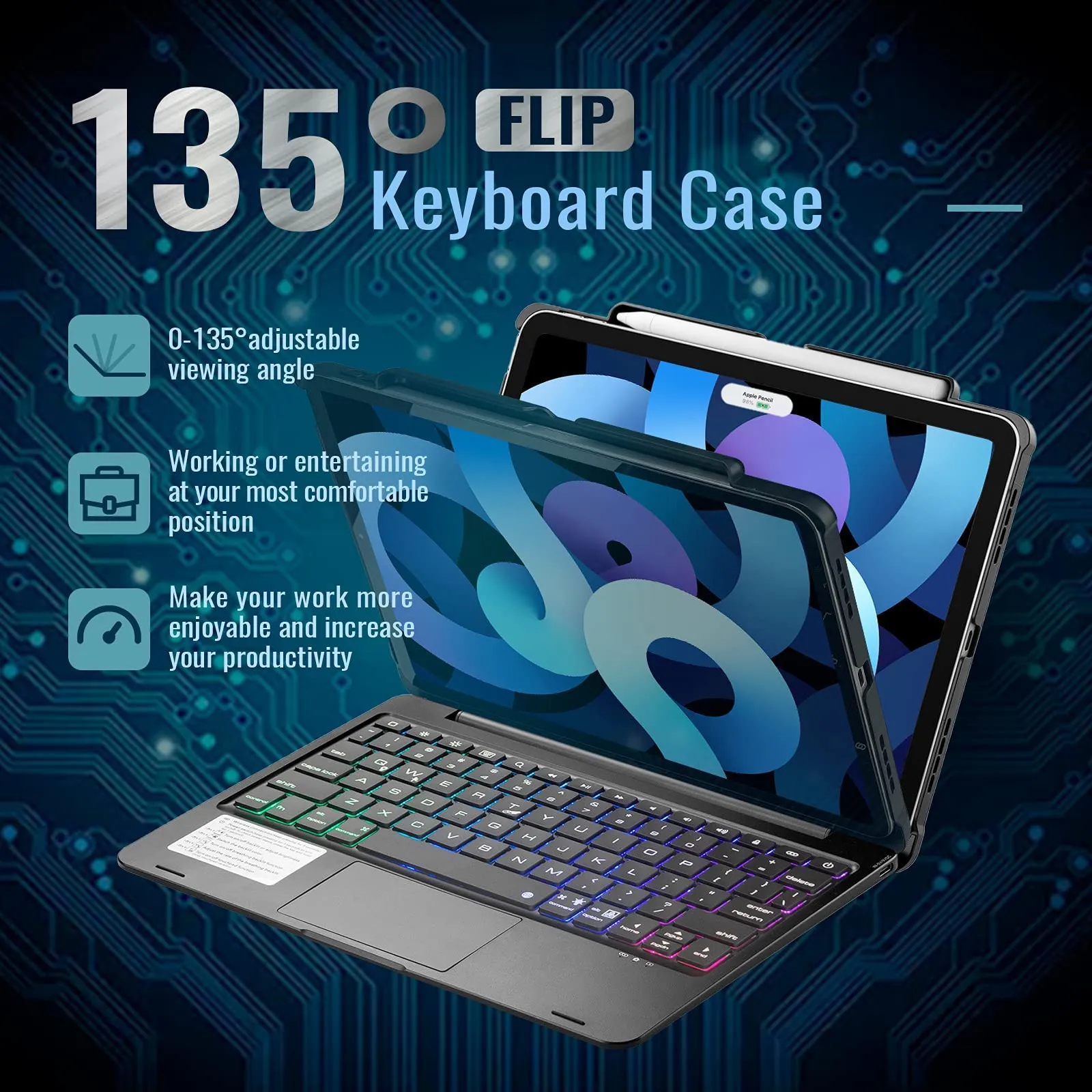 iPad Air 4 Air 5 10.9' & Pro 11' 2021/2022 Keyboard Case