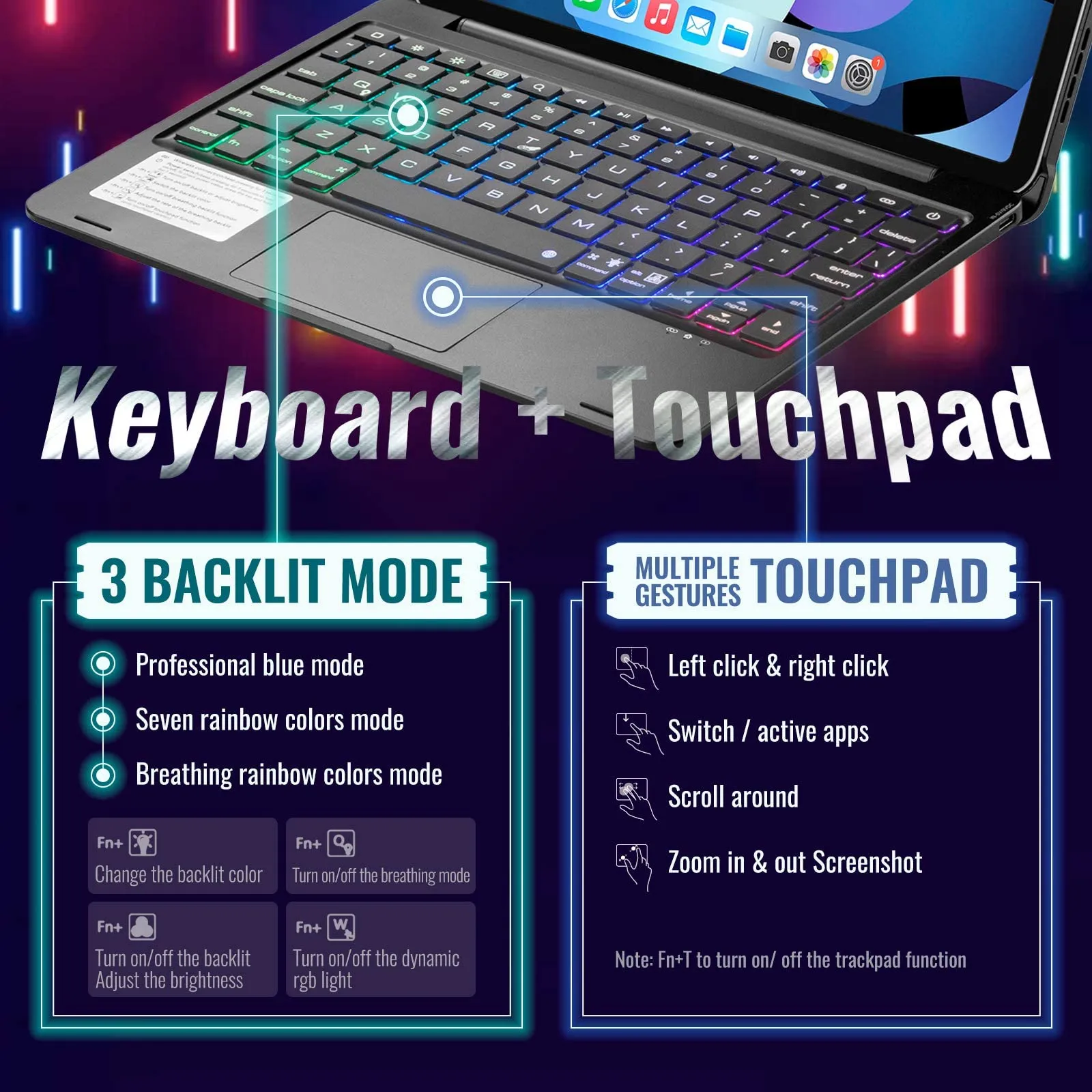 iPad Air 4 Air 5 10.9' & Pro 11' 2021/2022 Keyboard Case