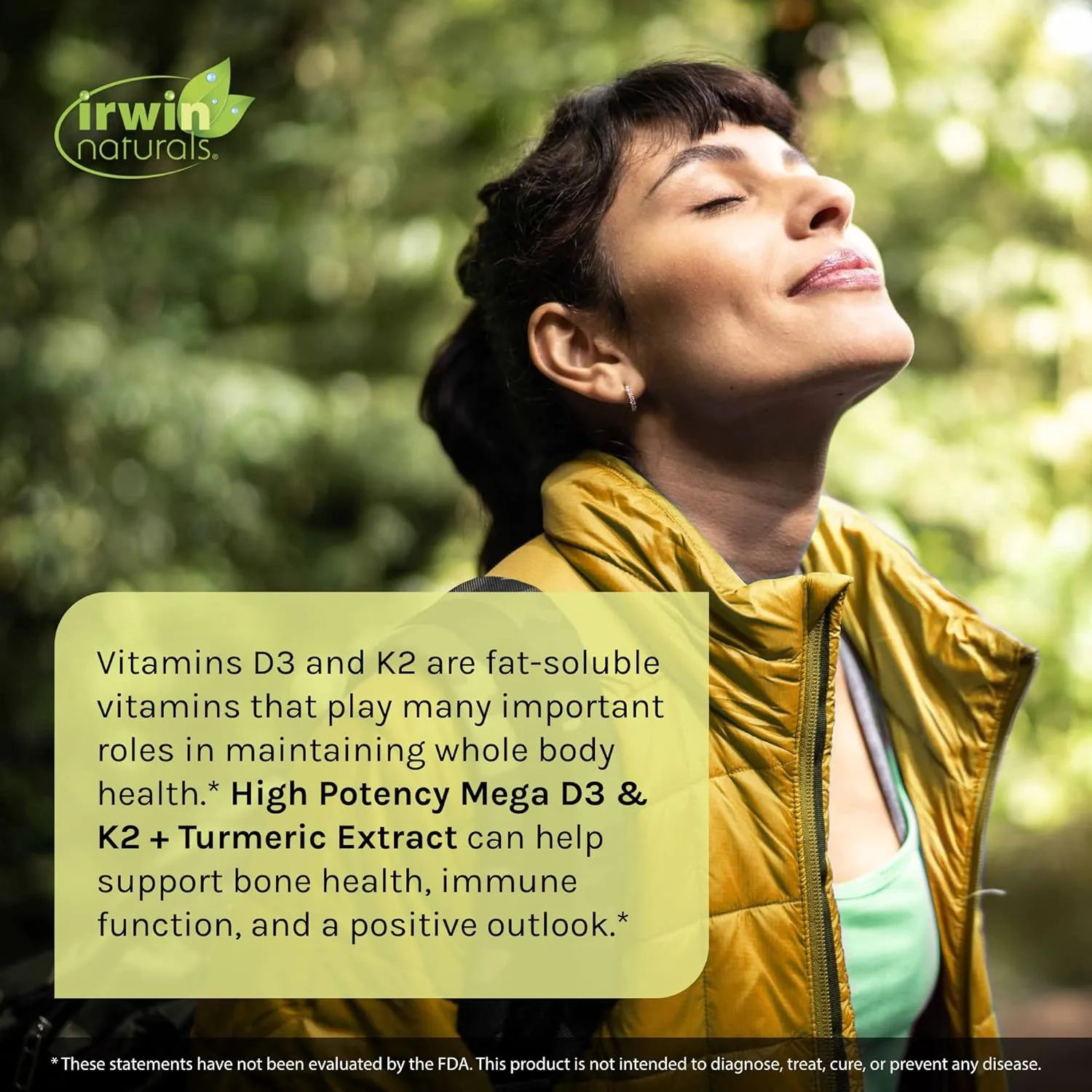Irwin Naturals High Potency Mega D3 & K2   Turmeric Extract for Healthy Bones, Immune Function & Positive Mood - Advanced Absorption with Magnesium, Turmeric, Bamboo & Omega Oil - 60 Liquid Softgels