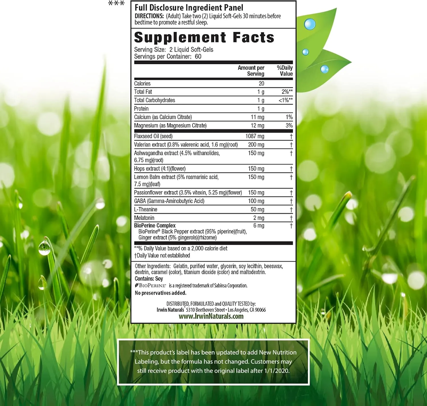 Irwin Naturals Power to Sleep PM - 120 Liquid Soft-Gels - with Melatonin, GABA, Ashwagandha, Valerian Root & L-Theanine - 60 Servings