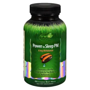 Irwin Naturals Power to Sleep PM - 60 Liquid Soft-Gels - with 6mg Melatonin, GABA, Ashwagandha, Valerian Root & L-Theanine - 30 Servings